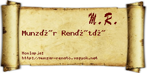 Munzár Renátó névjegykártya